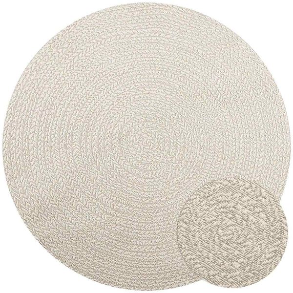 vidaXL Teppich ZIZUR Creme Ø 160 cm Jute-Optik Indoor und Outdoor 4010386