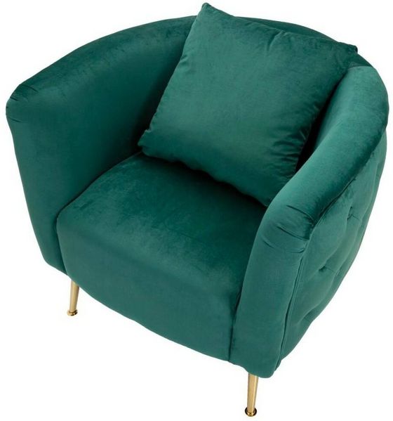 Dmora Sessel Prampolini, Gepolsterter Sitz, Einzelsofa im Wohnzimmer, Stuhl mit Armlehnen, 76x74 h71 cm, Grün Bild 6