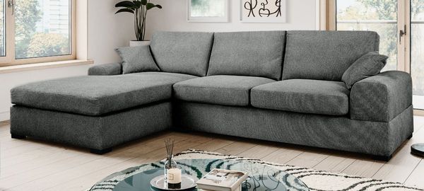Sofa Novana in grau L-Form 308 x 186 cm