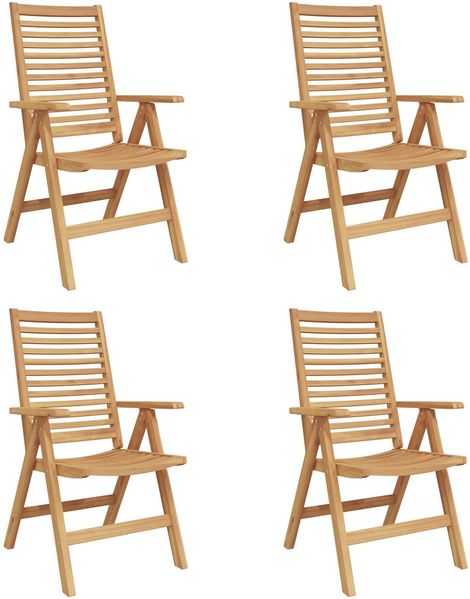 vidaXL Stuhl 4 pcs Braun 64,5 x 52 x 108 cm Massivholz Teak 3376031