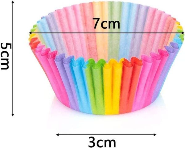 FELIXLEO Muffinform Muffinförmchen Papier Cupcake Wrapper Regenbogen, (200-tlg)
