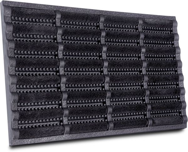 Hanse Home Brushes Fußmatte Kokos und Gummi 40x60 cm – rutschfeste Schmutzfangmatte für Innen und Außen, Fußabtreter mit Kokosbürsten Türmatte Wetterfest Schmutzabtreter Outdoor – Schwarz