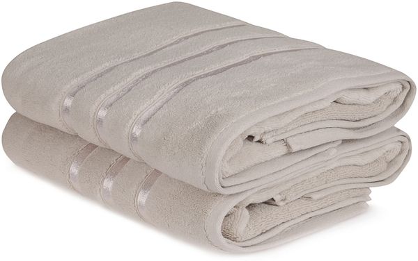Badetuch-Set (2 Stück), 'Dolce', Hellbraun
