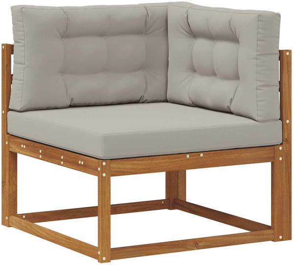 vidaXL Outdoor-Sofagarnitur mit Kissen 8 pcs Natürlich und Hellgrau 3368004 Bild 5