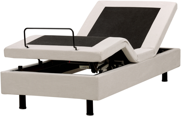 Verstellbares Bett ohne Kopfteil DUKE II 80 x 200 cm Stoff Helles Beige