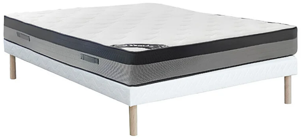 Vente-unique - Bett-Set 160 x 200 cm, Polsterbett + Hybridmatratze 7-Zonen-Taschenfederkern & Memory-Schaum, Höhe 30 cm - ILYROS von YSMÉE