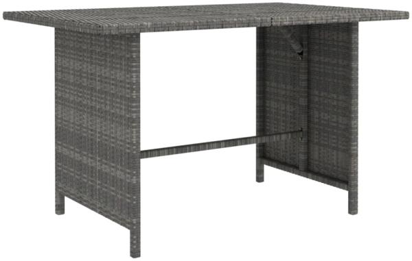 vidaXL Garten-Esstisch Grau 110x70x65 cm Poly Rattan 313497