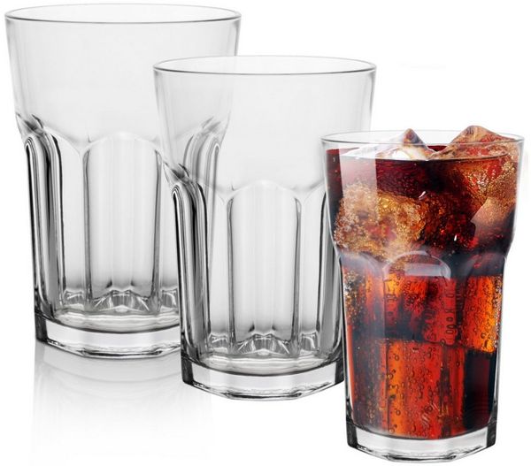 KONZEPT Gläser-Set Wassergläser Set 270/350/410 ml, Trinkgläser Set, Gläser Set Stapelbar, 12-tlg, 12-tlg, 410 ml, Perfekt für Saft, Cocktails, Latte Macchiato