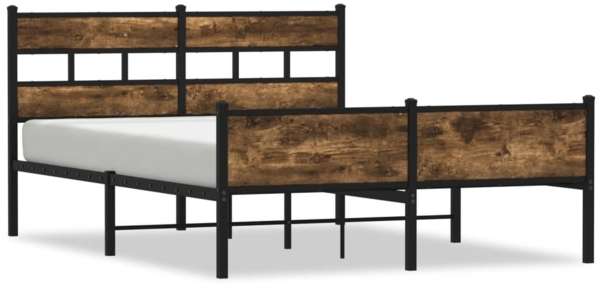 vidaXL Metallbett ohne Matratze Räuchereiche 160x200 cm 3308490