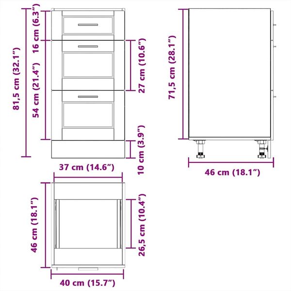 vidaXL Küchenunterschrank Porto Artisan-Eiche Holzwerkstoff 854229 Bild 11