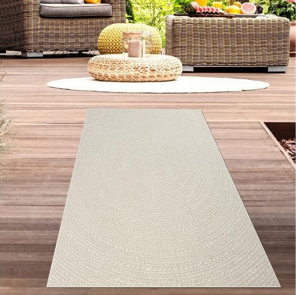 Carpetia Outdoorteppich In- & Outdoorteppich Jute-Look, rechteckig, Höhe: 5 mm, robuste Struktur wetterfest & pflegeleicht