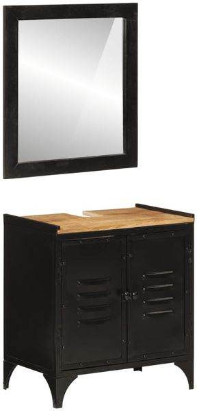vidaXL 2-tlg. Badmöbel-Set Eisen und Massivholz Mango 3217109
