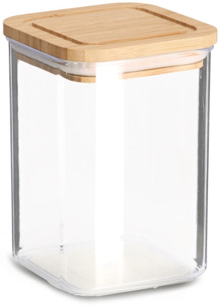 ZELLER 14767 Vorratsdose 800 ml aus Kunststoff mit Bambusdeckel