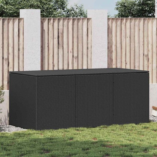 vidaXL Gartenbox Poly Rattan 180x90x70 cm Schwarz 46477