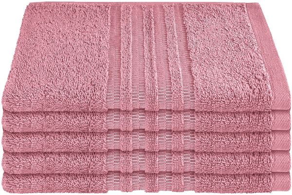 Schiesser Frottier Gästetücher Milano im 5er Set aus Flauschiger, hautfreundlicher Baumwolle, Made IN Green, Farbe:Malve, Größe:30x50 cm