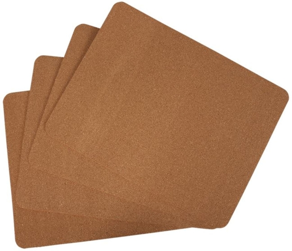 BURI Platzset aus Kork 4er-Pack Tischmatten Platzdeckchen Platzmatte Untersetzer