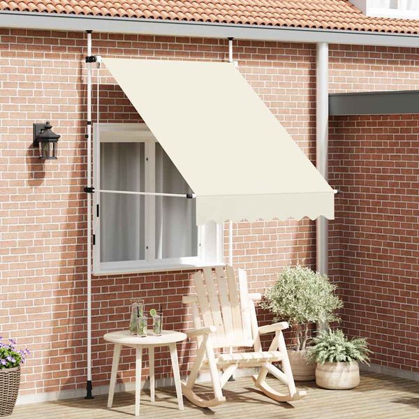 vidaXL Einziehbare Markise Handbetrieben 150 cm Cremeweiß 143693