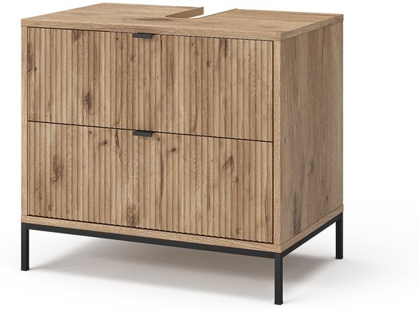 Waschbeckenunterschrank Eliza Viking Oak 70 x 63 cm mit 2 ausziehbaren Schubladen Vicco