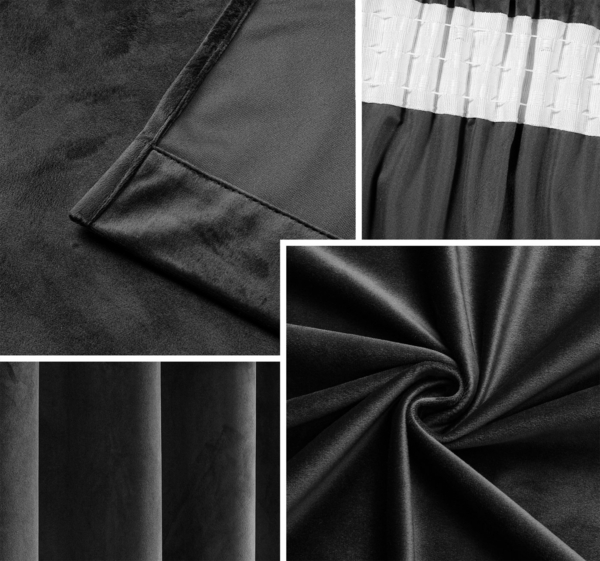 Beautex Verdunkelungsvorhang Samt Vorhang Kräuselband U-Band Gardine Velvet abdunkelnd (1 St), Hakenaufhängung, abdunkelnd Bild 2