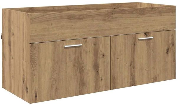 Waschbeckenunterschrank, Badschrank, Unterschrank mit Tür Artisan-Eiche Holzwerkstoff j267p