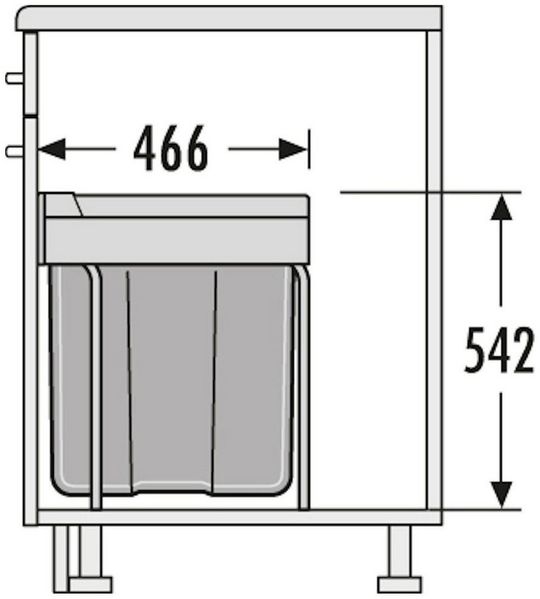 HAILO 3668-40 Abfallsorter 42 Liter EASY CARGO 42 ab 40 cm Schrankbreite Bild 2