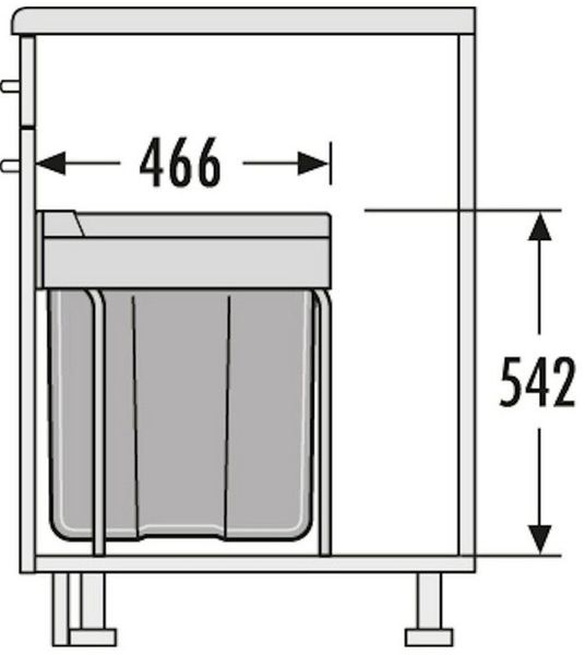 HAILO 3668-40 Abfallsorter 42 Liter EASY CARGO 42 ab 40 cm Schrankbreite Bild 4