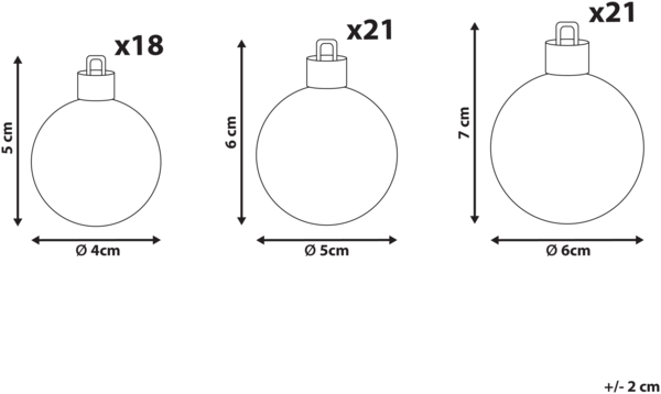 Weihnachtskugel 60er Set TYIN Rot Bild 2