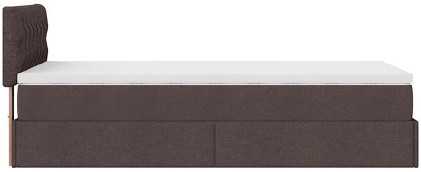 vidaXL Ottomane Bett mit Matratze & LEDs Dunkelbraun 90x200 cm Stoff 3312363 Bild 11