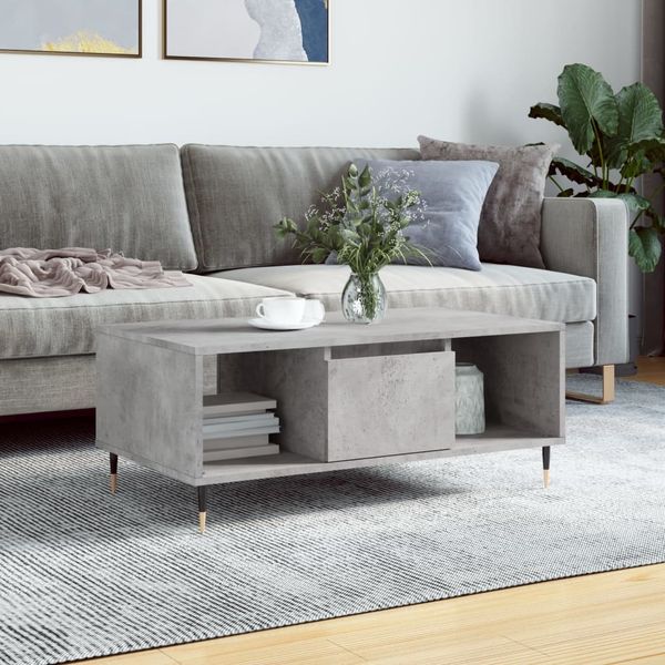 vidaXL Couchtisch Betongrau 90x50x36,5 cm Holzwerkstoff 830584