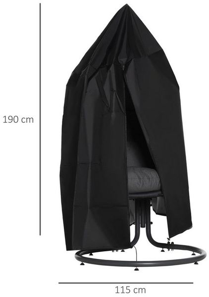 MC Star Gartenmöbel-Schutzhülle Hängesessel Schutzhülle wasserdicht 210D Oxford Abdeckung (für Hängekorb Ø115 x 190H cm, strapazierfähig und wetterfest)