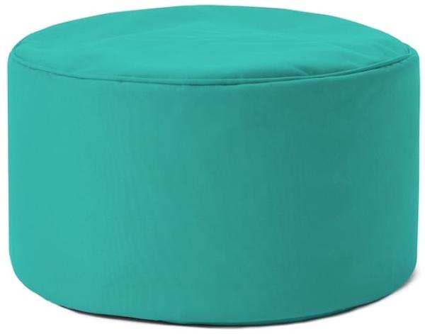 Lumaland Indoor Outdoor Sitzhocker 25x45 cm - Wasserabweisend - Pflegeleicht - Runder Sitzpouf, Sitzsack Hocker, Sitzkissen, Bean Bag Pouf - ideal für Kinder und Erwachsene - Türkis