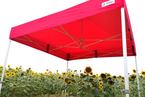 Professioneller Promo-Werbezelt 3x4,5m | Massives Alu-Profil 1,8mm - mit 3 Wänden - Rot Bild 2