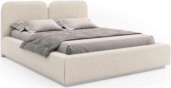 Selsey 'Comoves' Polsterbett 140x200 mit Chenillebezug, Bettkasten und Lattenrost, Creme