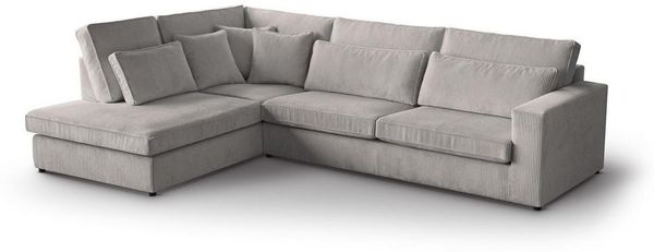 Beautysofa Ecksofa mit dekorativen Kissen PARMA, im modernes Design, klassische Polsterecke inklusive Wellenfedern