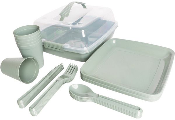 MICHELINO All-in-One 32-tlg. Picknick-Set Serie Alythia: Perfekt für Familienausflüge Grün