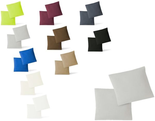 Kissenbezug Hülle Doppelpack mit Reißverschluss 80 x 80 cm Jersey Silber