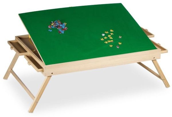 Relaxdays Puzzletisch mit 4 Schubladen