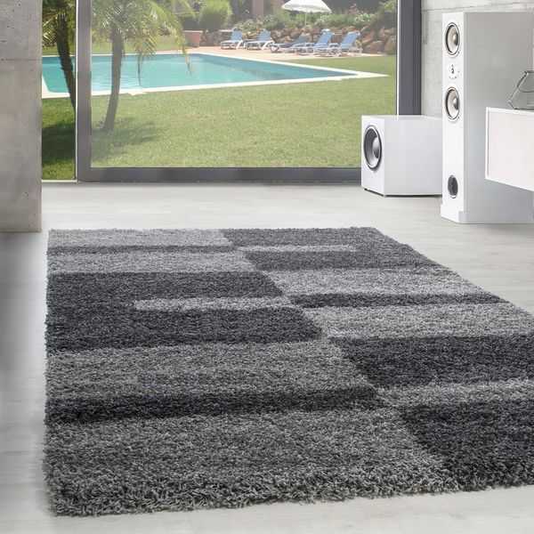 SIMPEX24 Teppich Kariert Design, Läufer, Höhe: 30 mm, Teppich Kariert Design Teppich im modern Stil Teppich Wohnzimmer