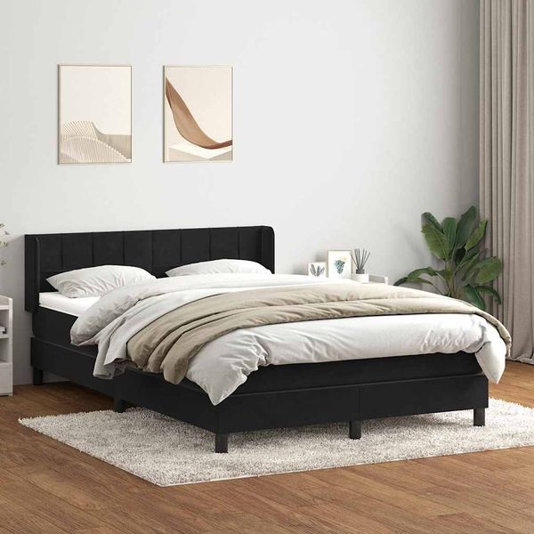 vidaXL Boxspringbett mit Matratze Schwarz 160x210 cm Samt 3318119