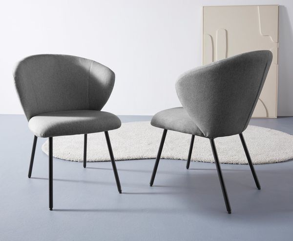 LeGer Home by Lena Gercke Esszimmerstuhl Galilea (Set, 2 St), mit elegantem Strukturstoffbezug und stabilem Metallfuß