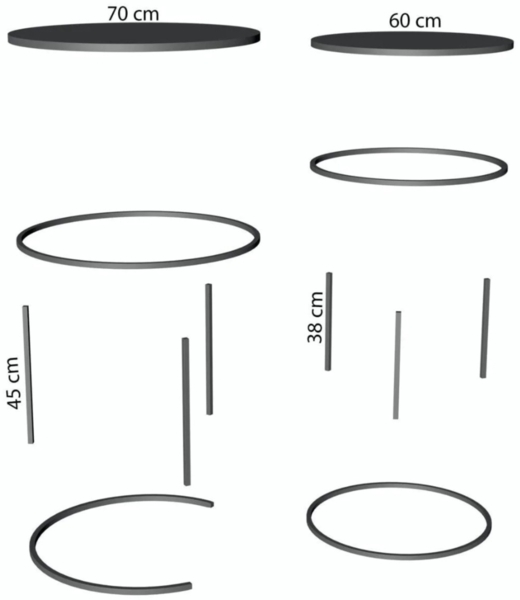 Couchtisch- und Satztisch-Set 70 x 52 cm Spanplatte/metallprofil/pvc Atlantik-Kiefer 89321612 [en. casa] Bild 6