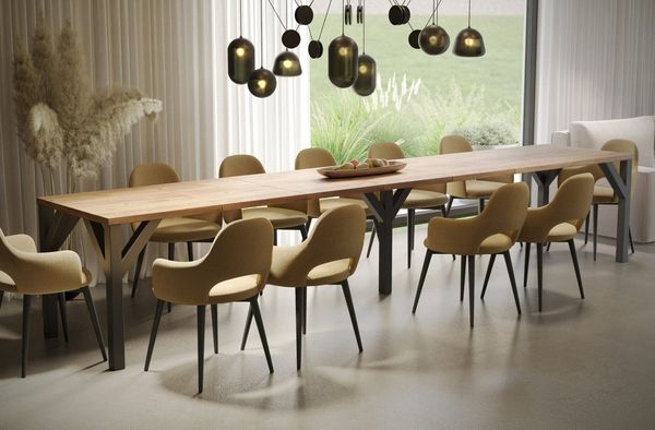 Endo-Moebel Kulissen-Esstisch XXL Dunaj 130-405cm ausziehbar erweiterbar extra groß 4m lang, für 10-12 Personen, breit, riesiger Designtisch, Funktionstisch modern