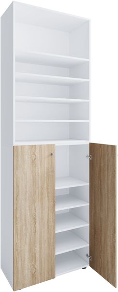 VCM Schuhschrank Lona 919234 Weiß / Sonoma-Eiche H. 220 x B. 70 x T. 40cm Bild 2