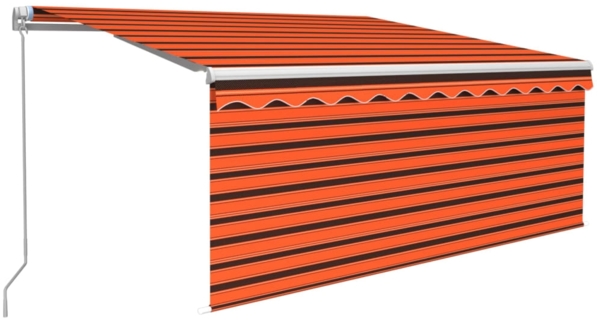 vidaXL Markise Manuell Einziehbar mit Rollo 3,5x2,5 m Orange Braun 3069280