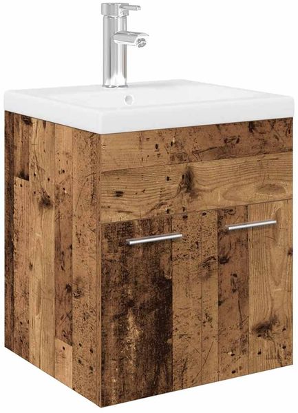 Waschbeckenunterschrank, Badschrank, Unterschrank mit Einbaubecken und Wasserhahn j210p