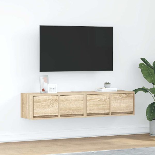 vidaXL TV-Schränke 2 Stk. Sonoma-Eiche 60x31x25,5 cm Holzwerkstoff 861495