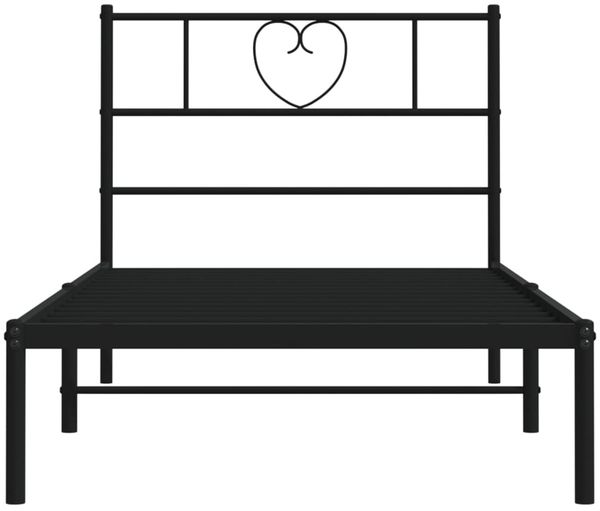 vidaXL Bettgestell mit Kopfteil Metall Schwarz 100x190 cm 355457 Bild 5