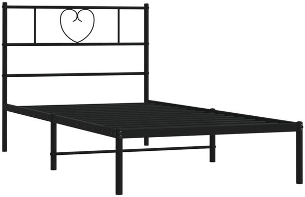 vidaXL Bettgestell mit Kopfteil Metall Schwarz 100x190 cm 355457 Bild 4