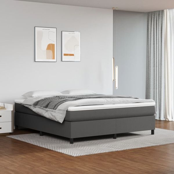 vidaXL Boxspringbettgestell Grau 160x200 cm Kunstleder 3121057