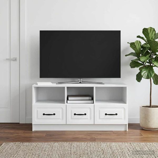 vidaXL TV-Schränk mit Schubladen Weiß 102 x 34,5 x 47 cm Holzwerkstoff 895825
